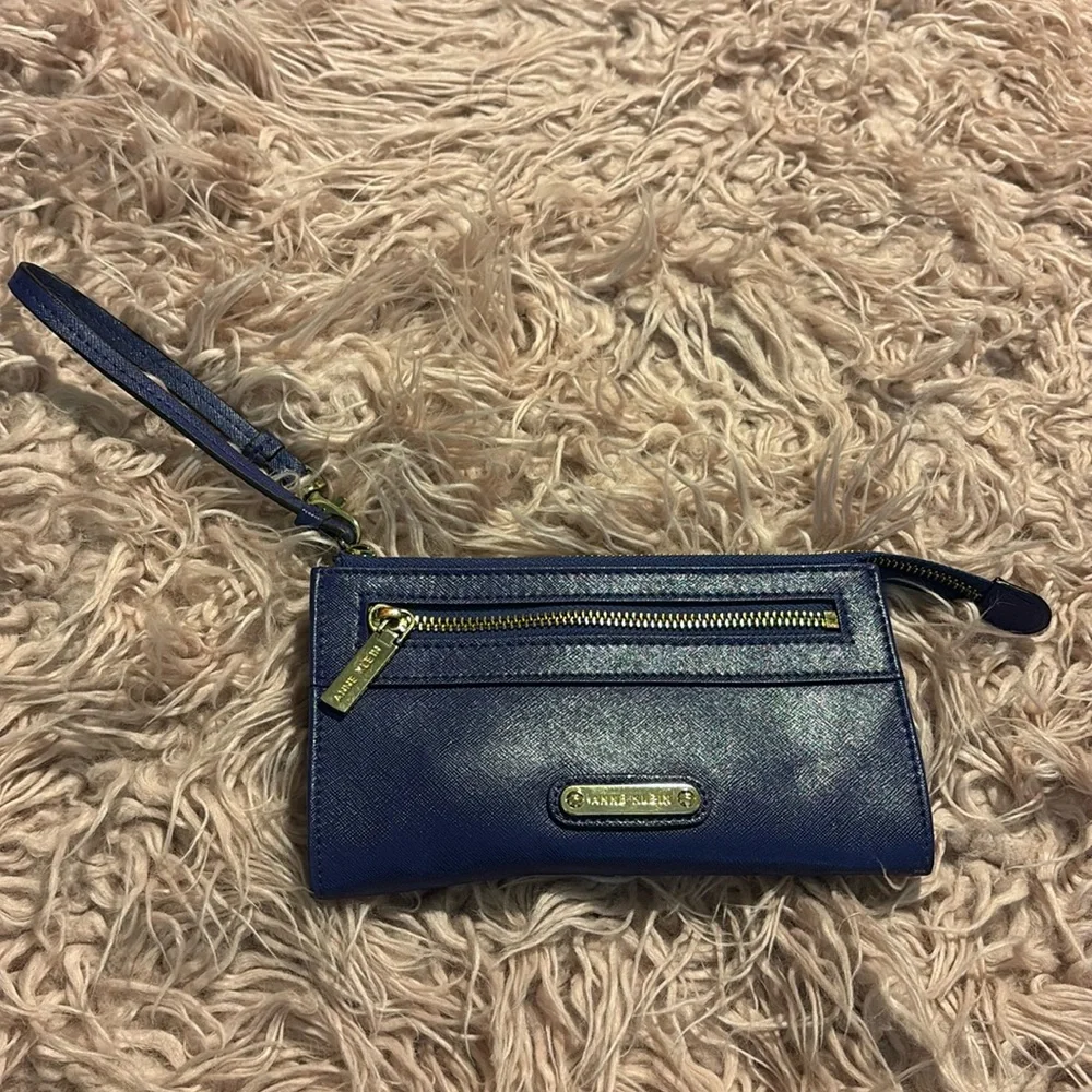 Anne Klein Gold Zipper Accent Wristlet